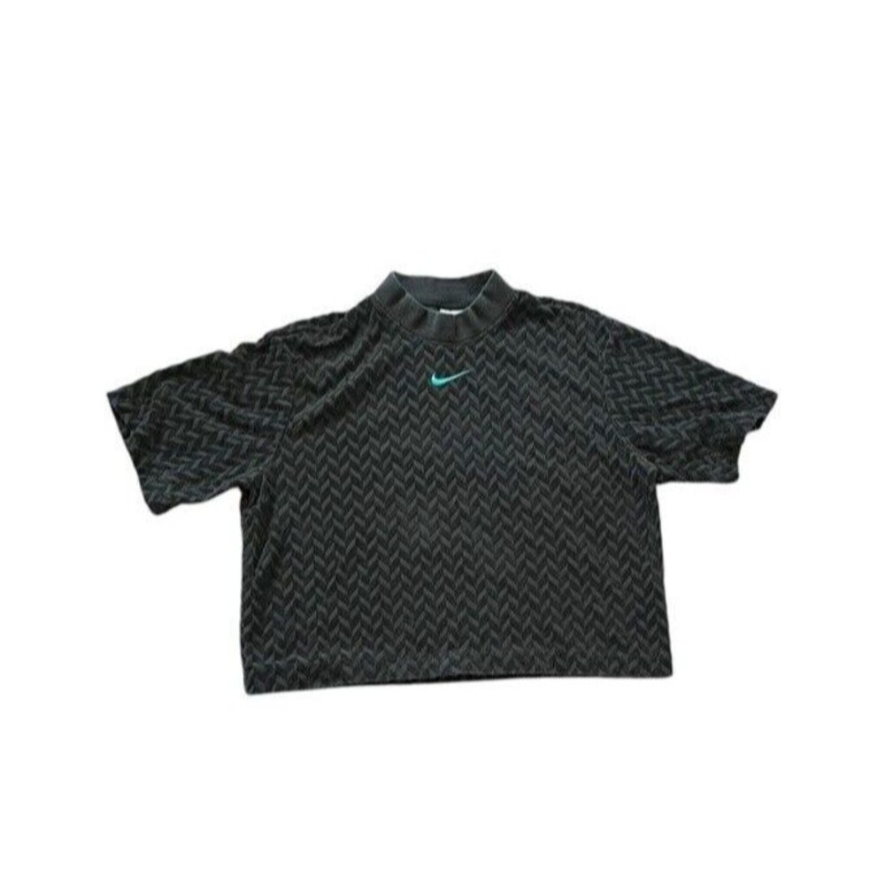 Nike Modern Everyday Sportswear Green Top DQ6788 355 Women's Size Small Jacquard